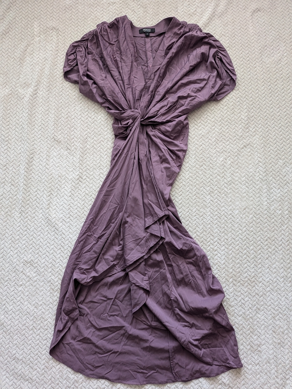 Padova Purple V Neck Twist Front Dress - Picture 2 of 3